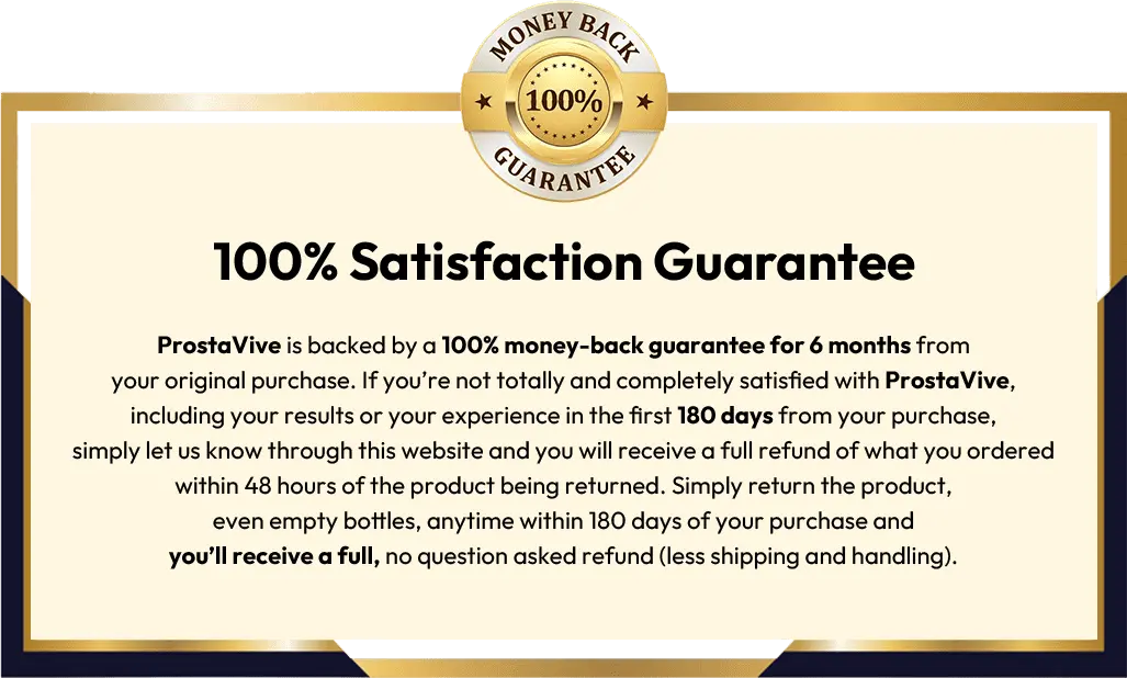 ProstaVive Guarantee Label