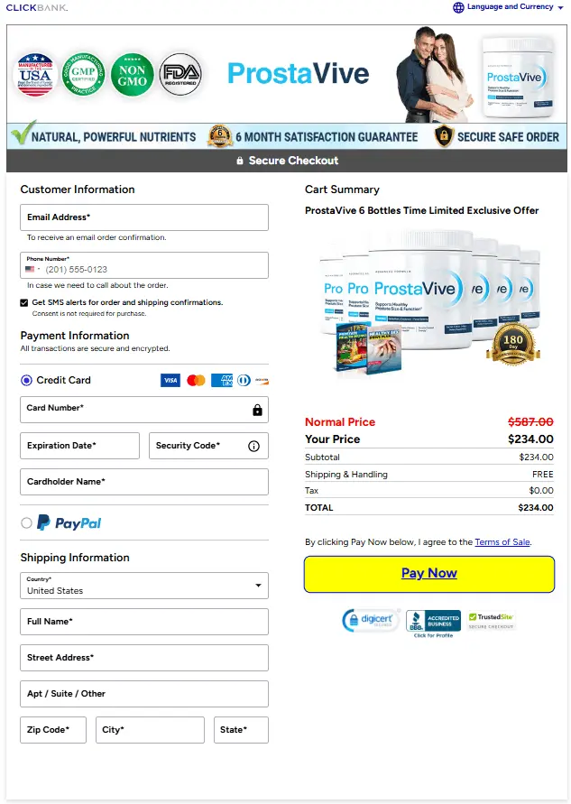 Secure Order Form